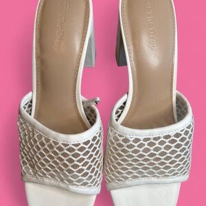 Pink Mesh Fish Scale Wedge Pump Heels - 4 Inch US 9